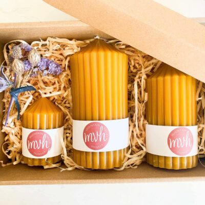 Beeswax Candle Trio