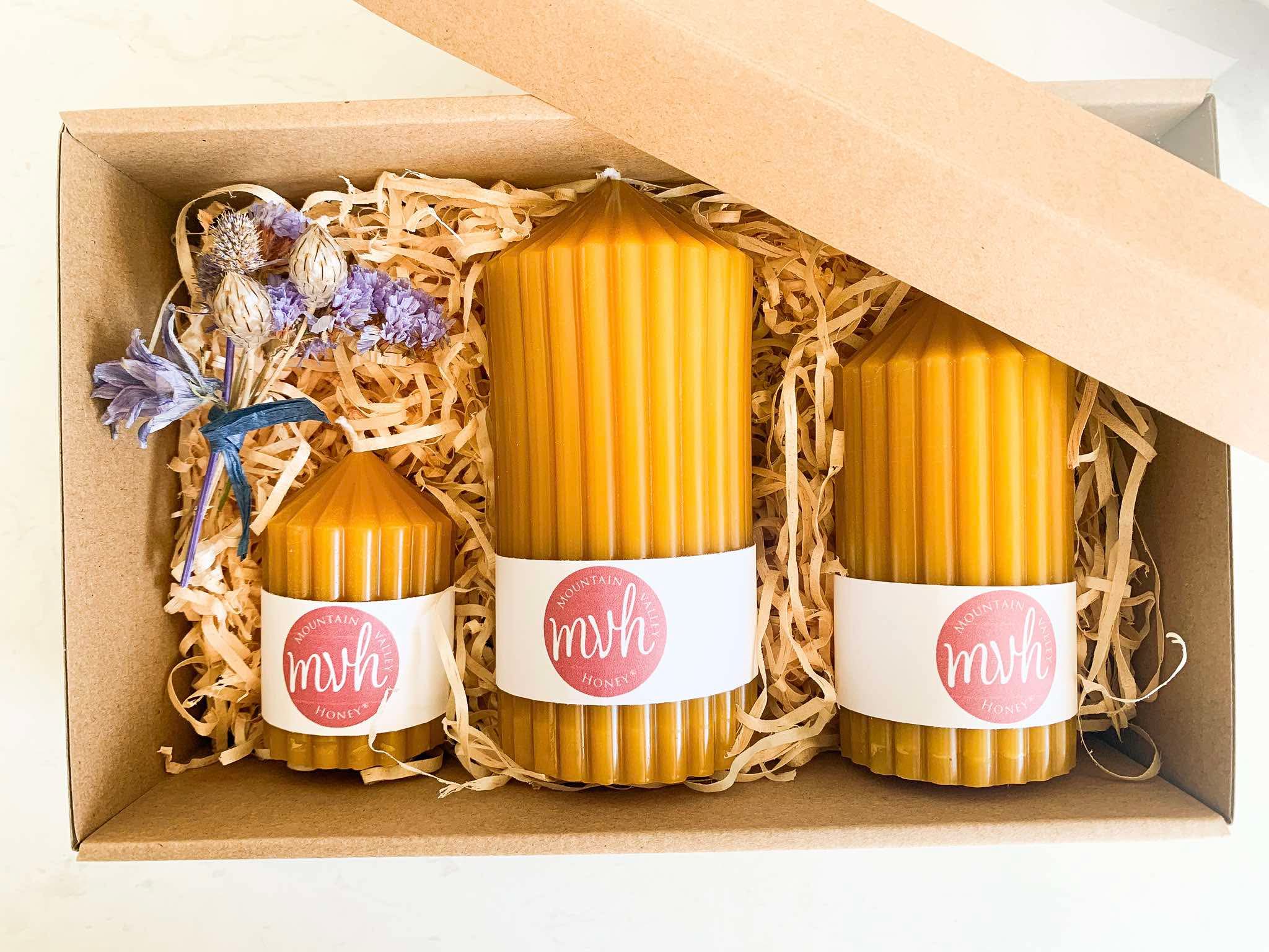 Beeswax Candle Trio